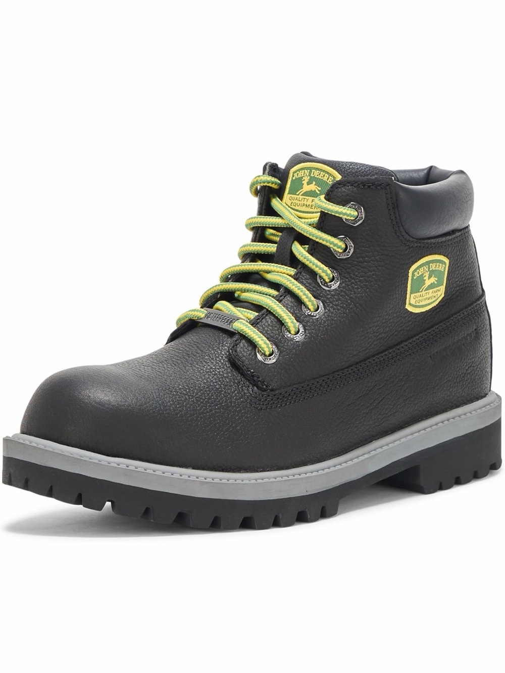 John Deere Black Boot with Yellow and Green Logo Patch
